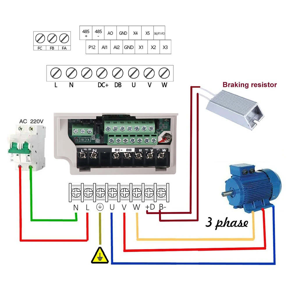 1.5kw/2.2kw VFD Inverter H100 Series 220V/380V Vector Variable Frequency Drive DC Converter For Spindle Motor Speed Control