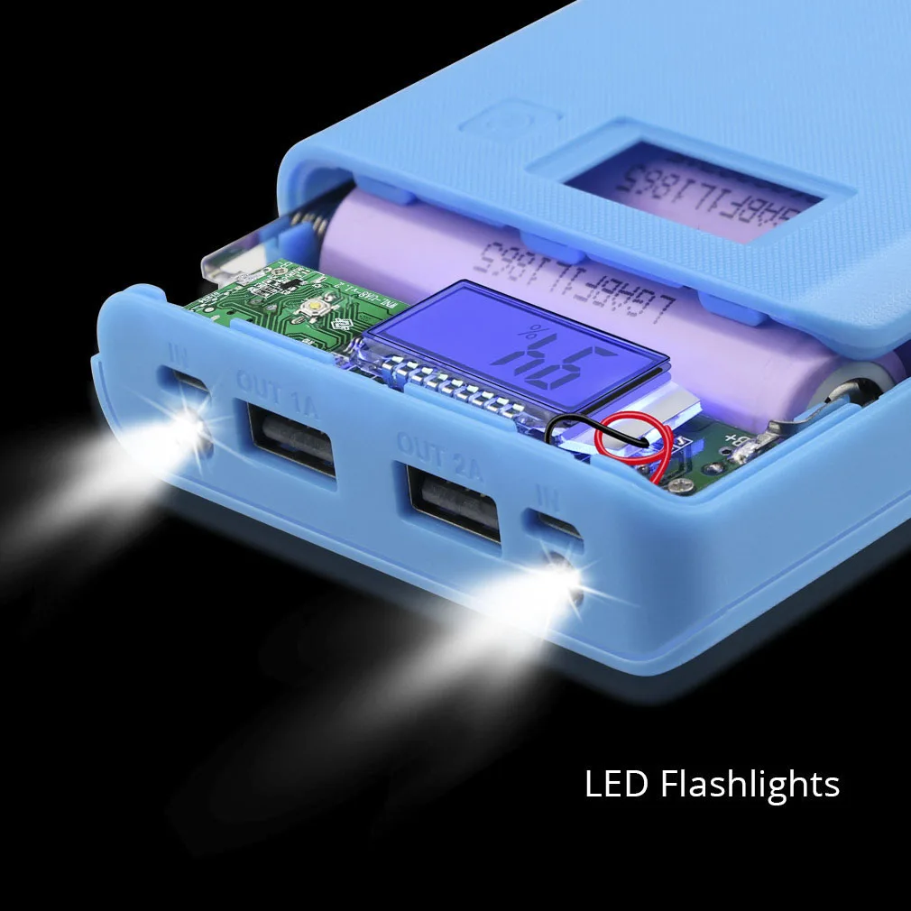 8 فتحات شاحن بطارية لتقوم بها بنفسك 8*18650 بطارية قابلة للشحن قوة البنك مع مؤشر LED الهاتف شحن سريع Powerbank ل شاومي