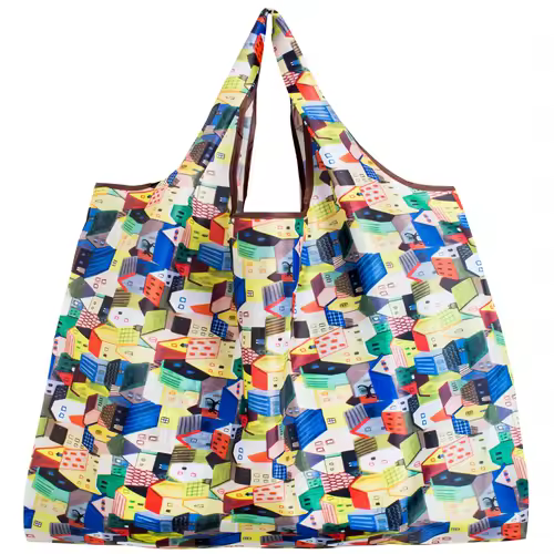BIG Eco-Friendly Folding Shopping Bag Reusable Portable Shoulder Handbag for Travel Grocery Fashion Pocket Tote - Image 16