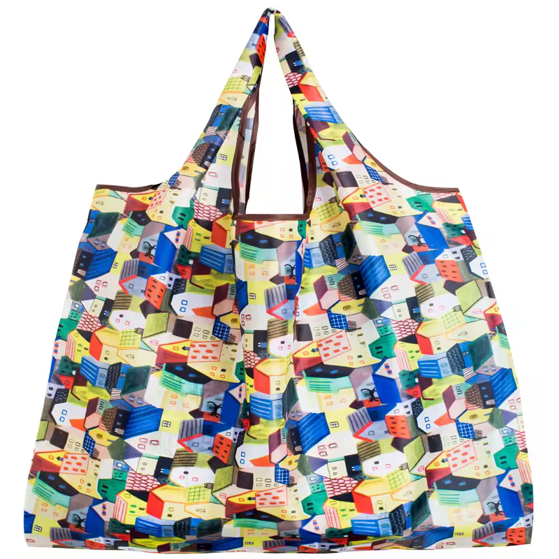 BIG Eco-Friendly Folding Shopping Bag Reusable Portable Shoulder Handbag for Travel Grocery Fashion Pocket Tote - Image 16