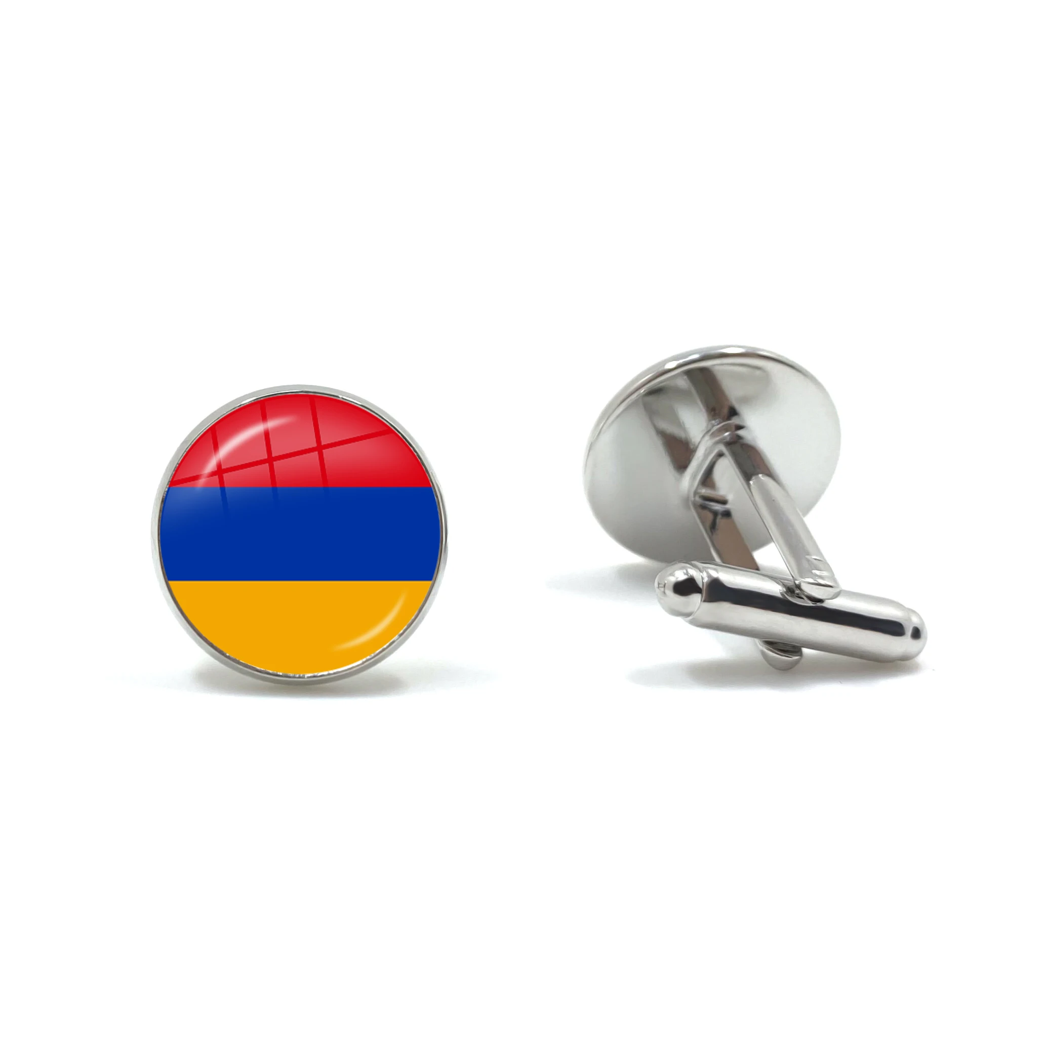 Malta Zambia Zimbabwe Latvia Armenia Azerbaijan Saudi Arabia UAE Morocco National Flag 16mm Glass Cabochon Cufflinks For Men