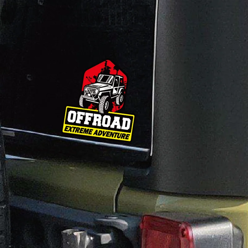 Off Road Reflective Type Car Stickers Decal Vinyl for Jeep Wrangler Rubicon Extreme Adventure SUV Pickup 15CMX13.8CM