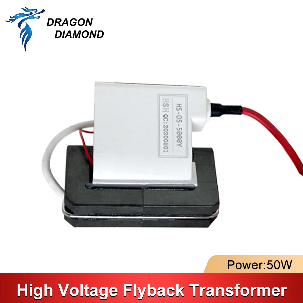 Imagem -02 - Dragão Diamante Universal 50w Alta Tensão Flyback Transformador para Co2 Fonte de Alimentação do Laser para Gravação a Máquina Corte
