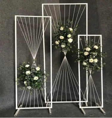 Wedding props wrought iron geometric screen wedding stage rectangle frame road profiled background decorative hourglass screen