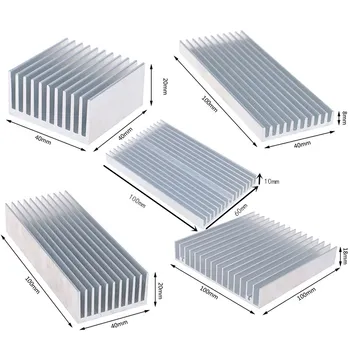 Dissipador de liga de alumínio, Cooling Pad para Hh Power, LED IC Chip Cooler, Dissipador de calor do radiador, 5 tamanhos