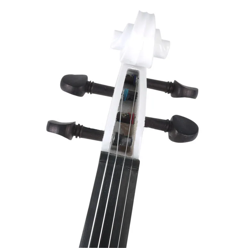 LOMMI Electric Violin 4/4 Full Size Silent Violin Solid Wood With Violin Case+Bow+Rosin+Bridge+Audio Cable White 44 Violin