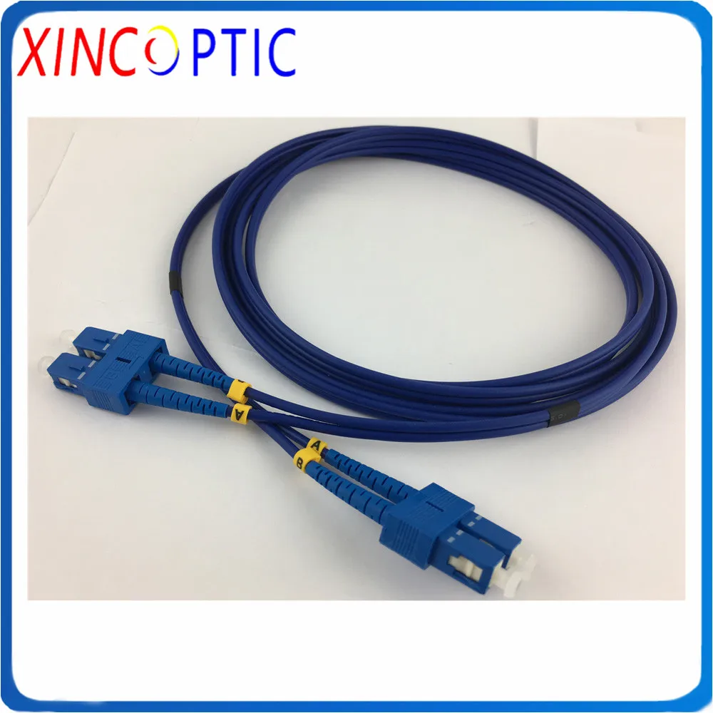 

10Mts SC//ST/FC/LCUPC SM(9/125),G657A,DX,Dia:3.0mm,10M,PVC,Blue,Single Mode Armored Dual-core Duplex Dual Fiber Optic Patch Cord