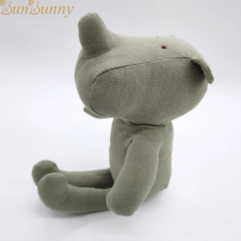 Soft Cotton Linen Rhinoceros Baby Soft Toys Kid Nursey Doll Cute Stuffed Animal Plushies Forest Animal Cloth Soft Toys Rag Doll