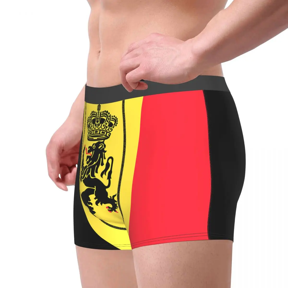 National Emblem Flag Of The Kingdom Of Belgium Underpants Breathbale Panties Male Underwear Print Shorts Boxer Briefs