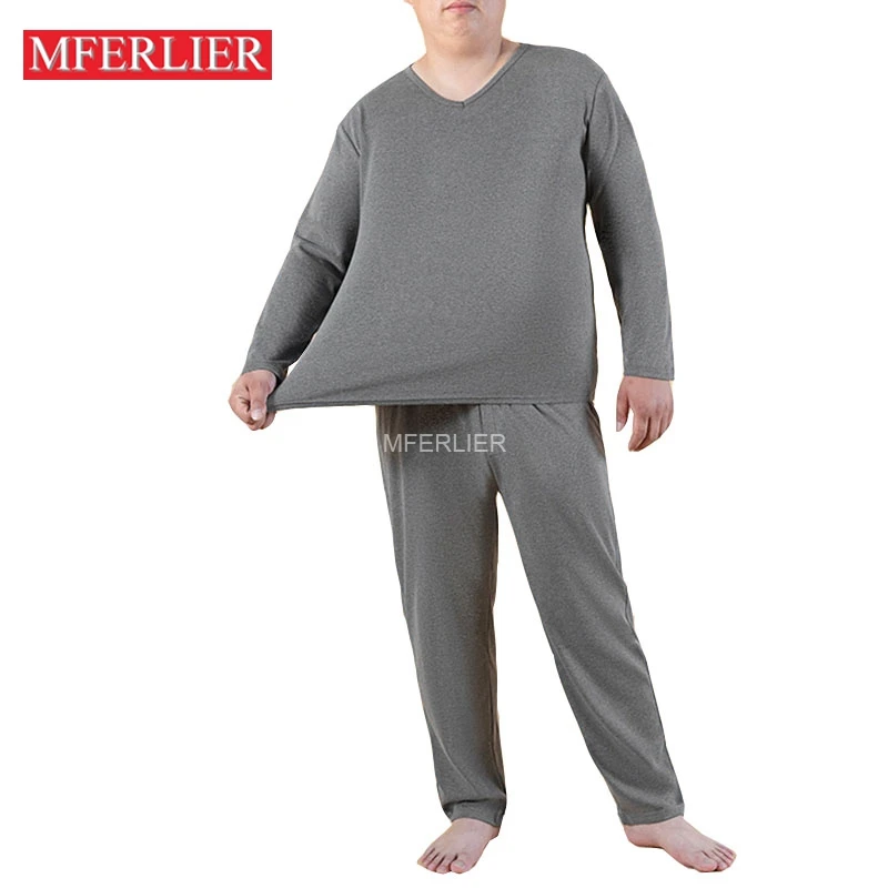 Spring Autumn Thermal Underwear 5XL 6XL 7XL 8XL 150kg Large Size V Neck Men Long Johns