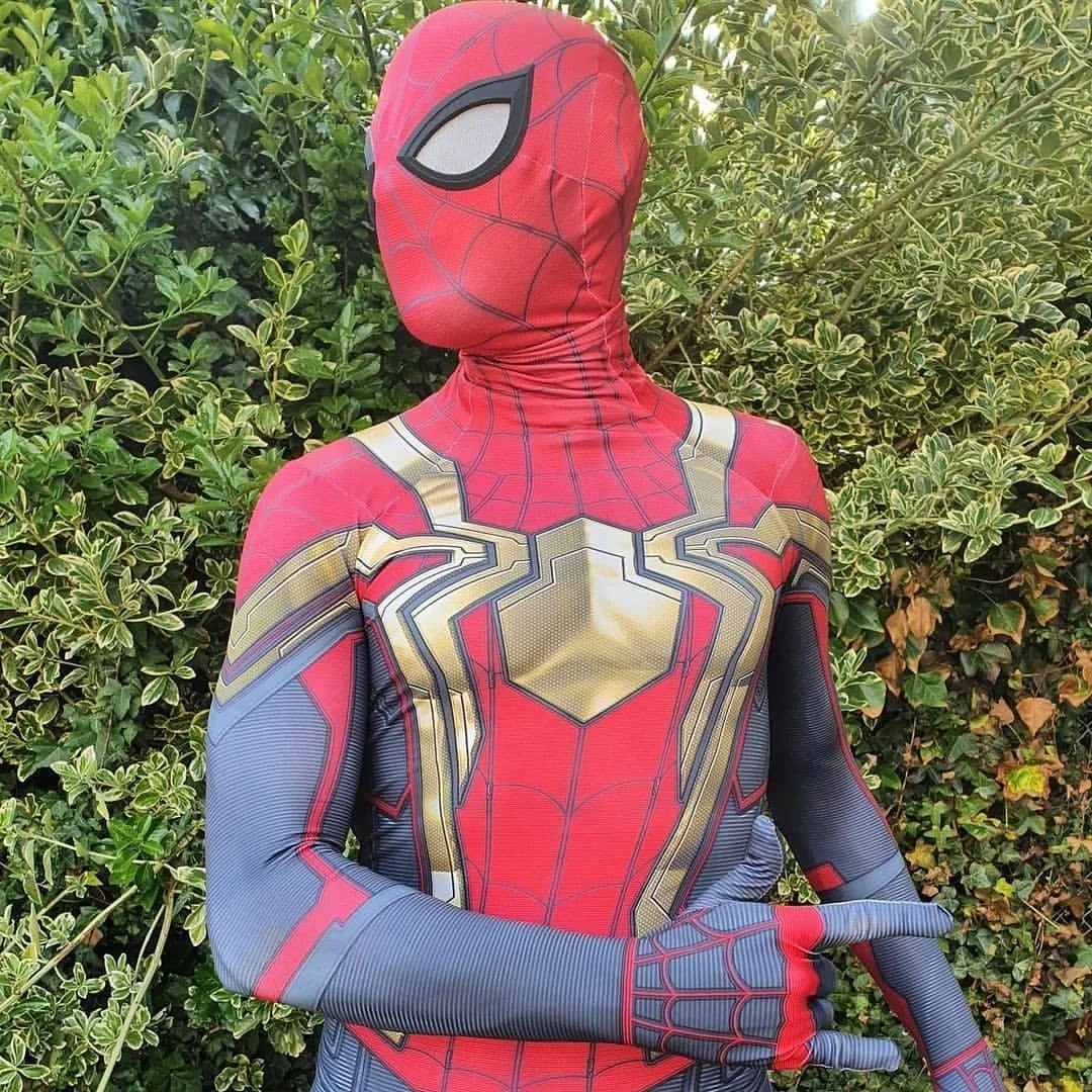 No Way Home Iron Spiderman Costume Cosplay Spandex Halloween Costume No Way Home Spder 3 Superhero Zentai Bodysuit Adult Kids