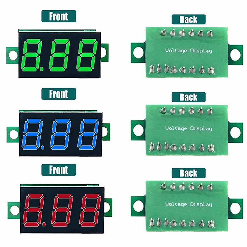 0.28นิ้ว DC 0-100V 3สาย Mini โวลต์มิเตอร์จอแสดงผล LED แผงโวลต์มิเตอร์การตรวจสอบเครื่องตรวจจับ