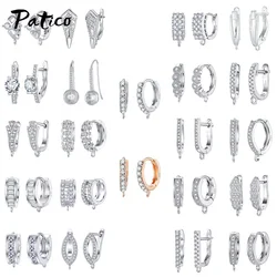 Wholesale 925 Silver Needle Hook Earring DIY Accessories Crystal AAAA Cubic Zirconia Handmade Earrings Jewelry Making Findings