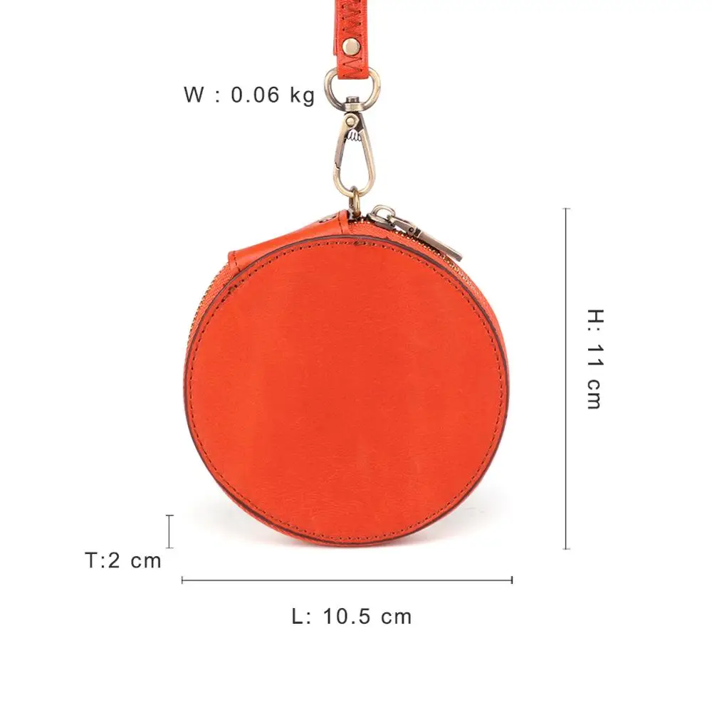 JOGUJOS-monedero redondo de cuero genuino para mujer, monedero pequeño de piel auténtica, RFID, tarjetero, nuevo diseño