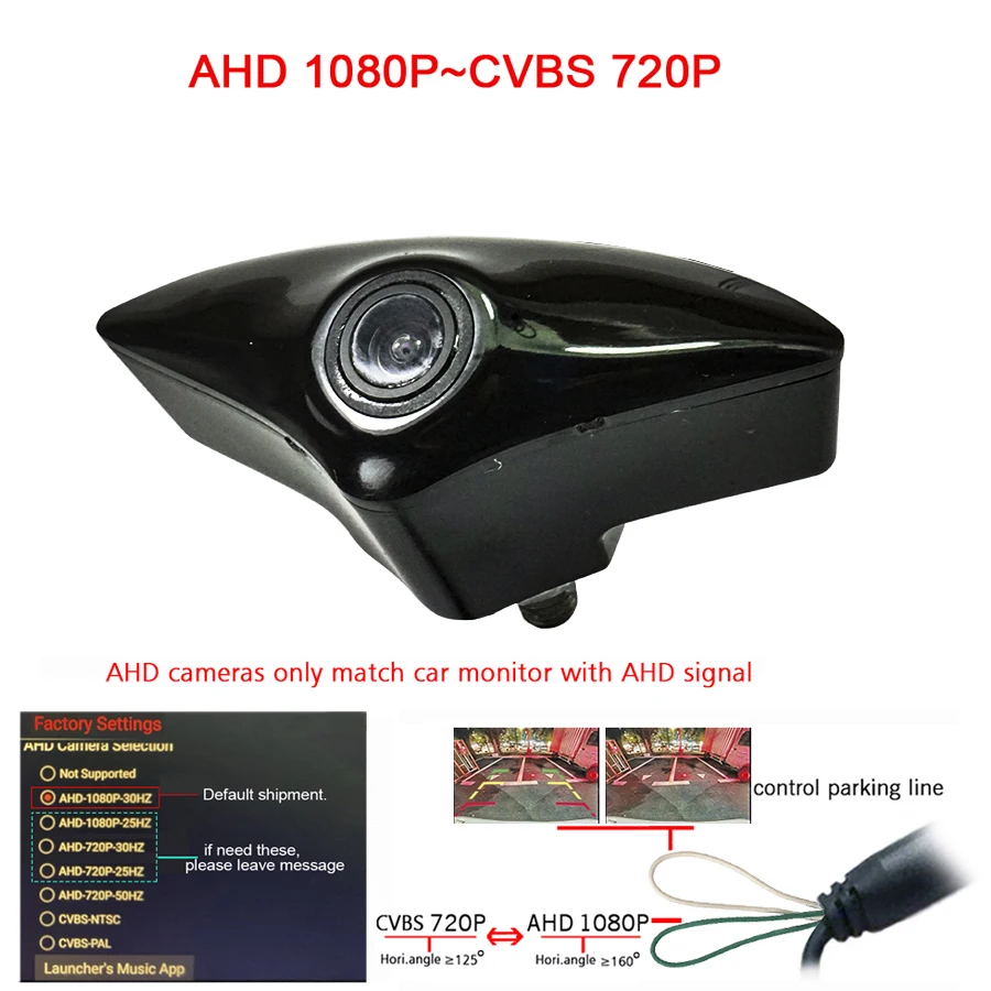 

1920*1080P AHD 180deg fisheye Car Front View Vehicle Logo Camera for Mazda CX-5 2013 2014 Brand Mark Camera HD CVBS wide angle