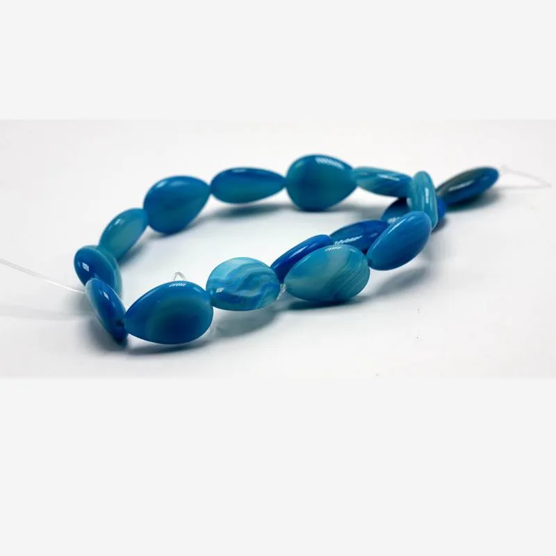 Natural Blue Onyx Tear Drop Beads Agates 15X20-30X40mm Are the Perfect Size for DIY Pendant Charm Bracelet Necklace Selection