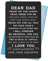Dear ,Daughter to Wallet Insert Card For Fathers Day Gift Dad I Love You The Step Father Present DIY Custom Wholesale