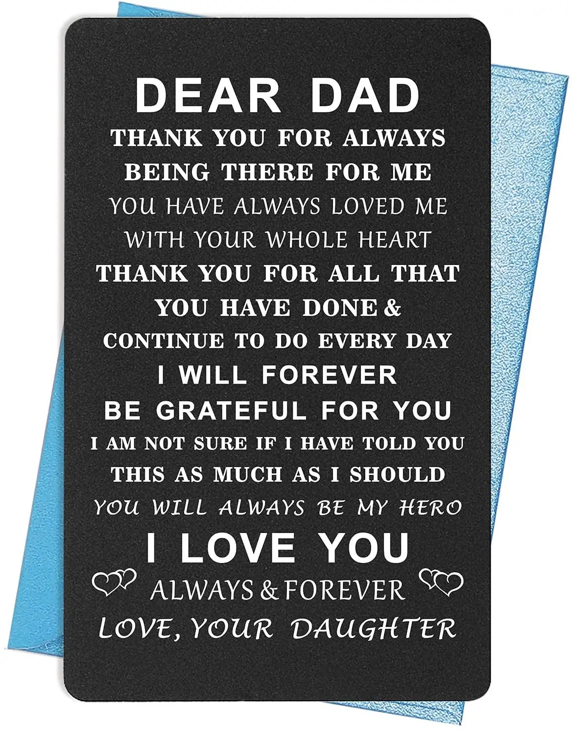 Dear Dad,Daughter to Dad Wallet Insert Card For Fathers Day Gift Dad I Love You The Step Father Present DIY Custom Wholesale