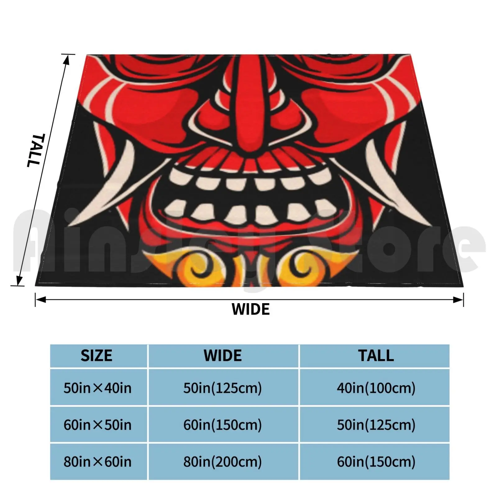 Blanket Japanese Oni 2321 Japanese Demon Oni Black White 2020 2021 2022 Old New Curren