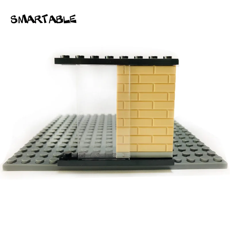 Smartable Sliding Door Set With Rail Glass Window Building Blocks Brick MOC Parts Toys For Creative House Store Villa 4sets /Lot