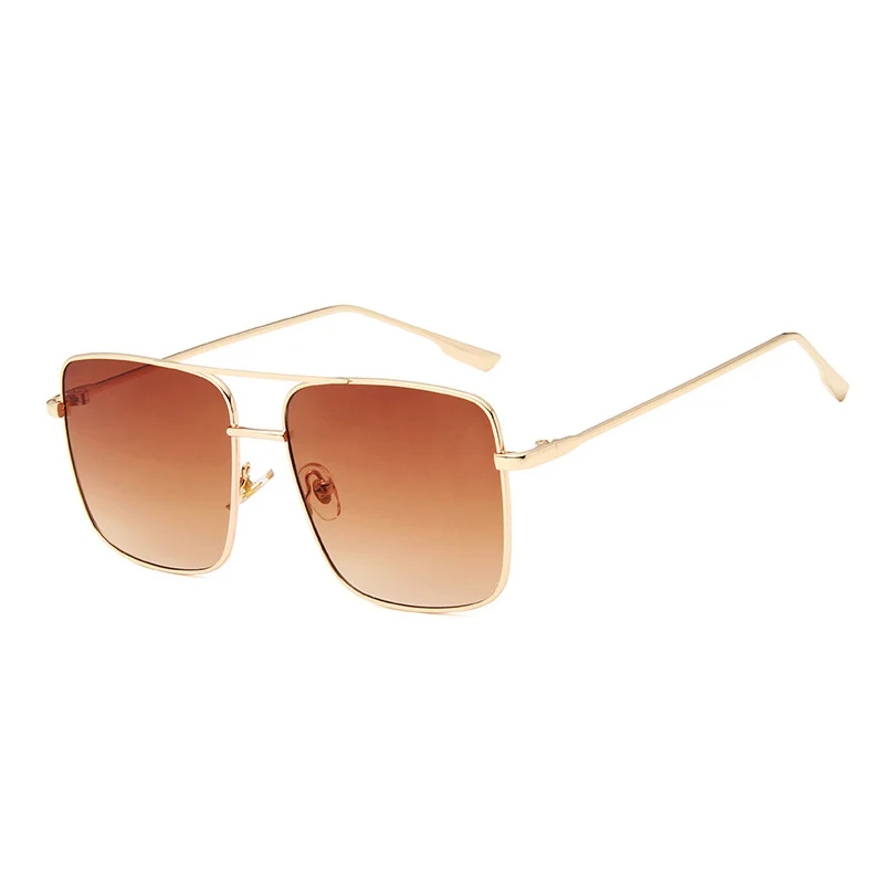 OEC CPO Vintage Square Sunglasses Women Men Brand Deasigner Metal Eyewear Men Brown Grey Sexy Oculos UV400  O138