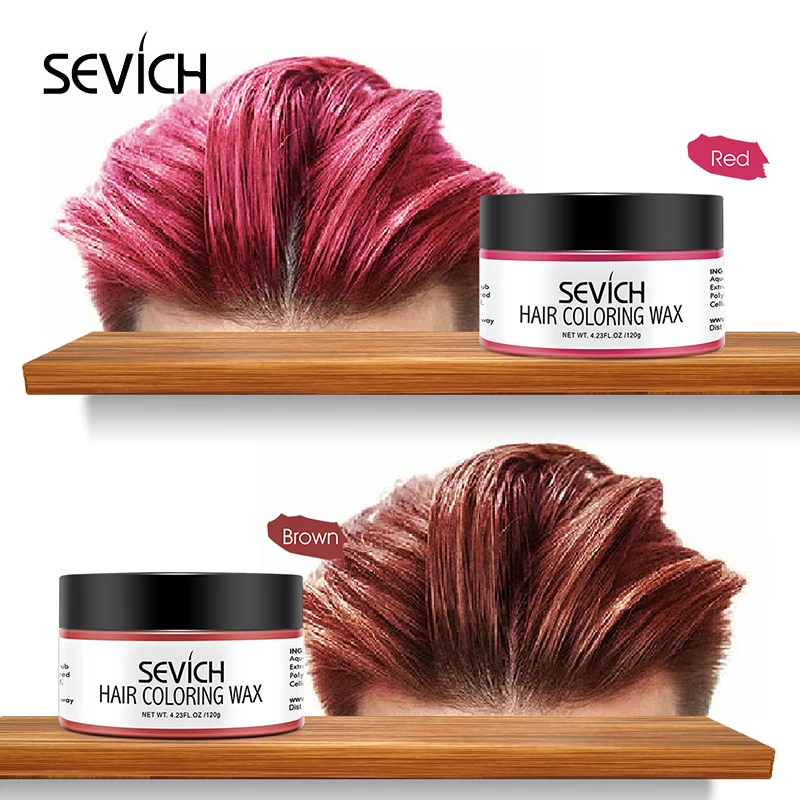 Sevich 120g Unisex 9 Colors Hair Color Wax For Hair Styling Black Color Temporary Hair Dye Hair Wax Strong And Hold Hair Clay