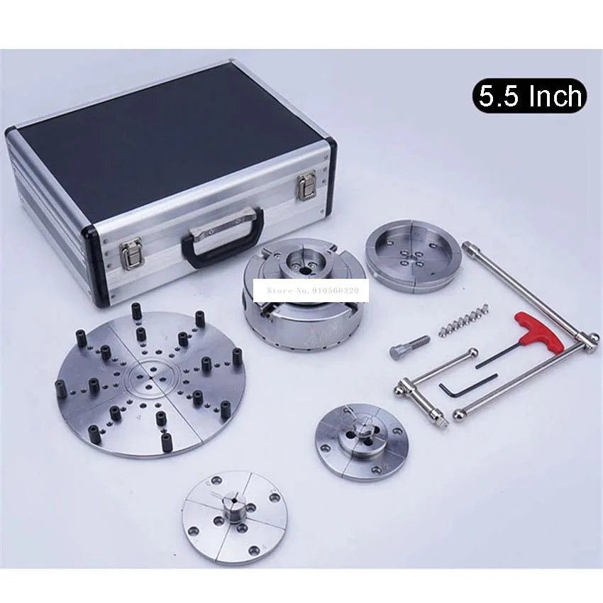 

Household 5.5 Inch Wood Lathe Chuck Self-centering Woodworking Wooden Rotary Lathe Chuck Aluminum Alloy Woodworking Chuck Set