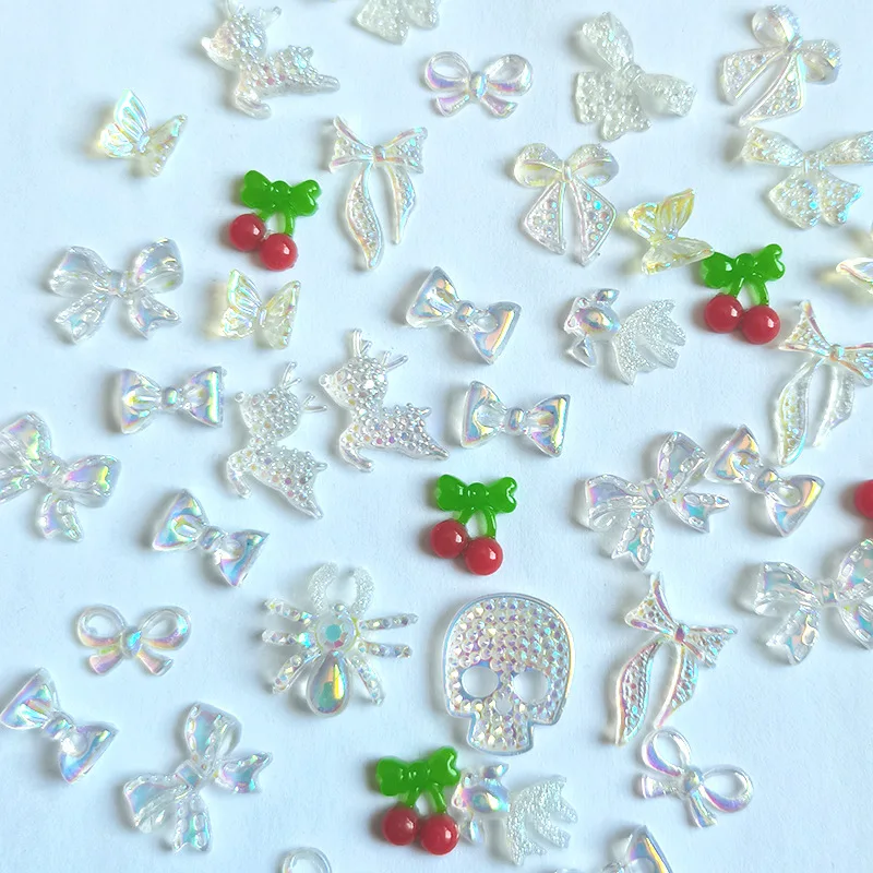 Nail Art Accessories Fairy Aurora Bow Cherry Pattern Nail Diamond Aurora Butterfly Pattern Wearing Nail Patch Accessories