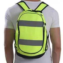 Night Riding Reflective Luminous Safety Backpack Low Resistant Outdoor Sports Cycling High Visibility Reflective Bag Rain Cover