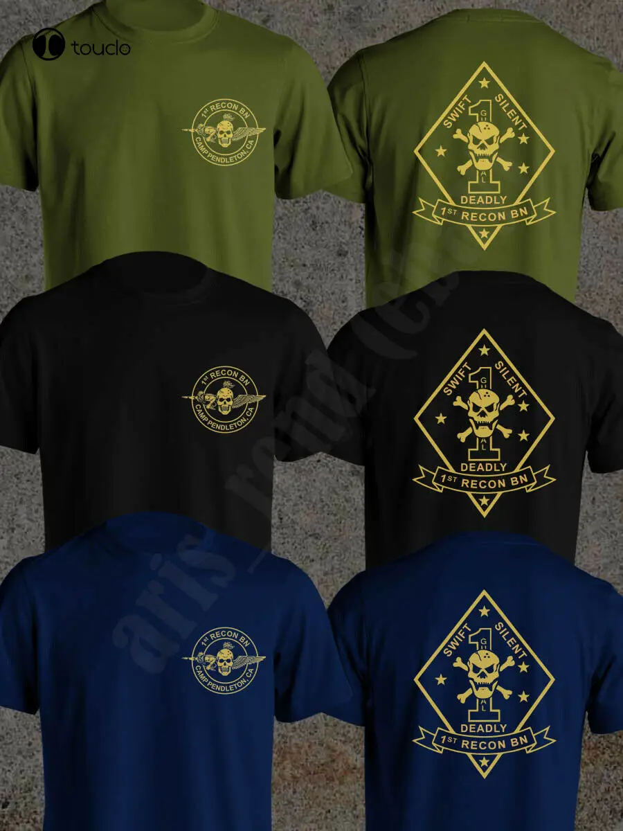 1St Recon Bn Camp Pendleton Marine Swift Silent Deadly Black T-Shirt green t shirt