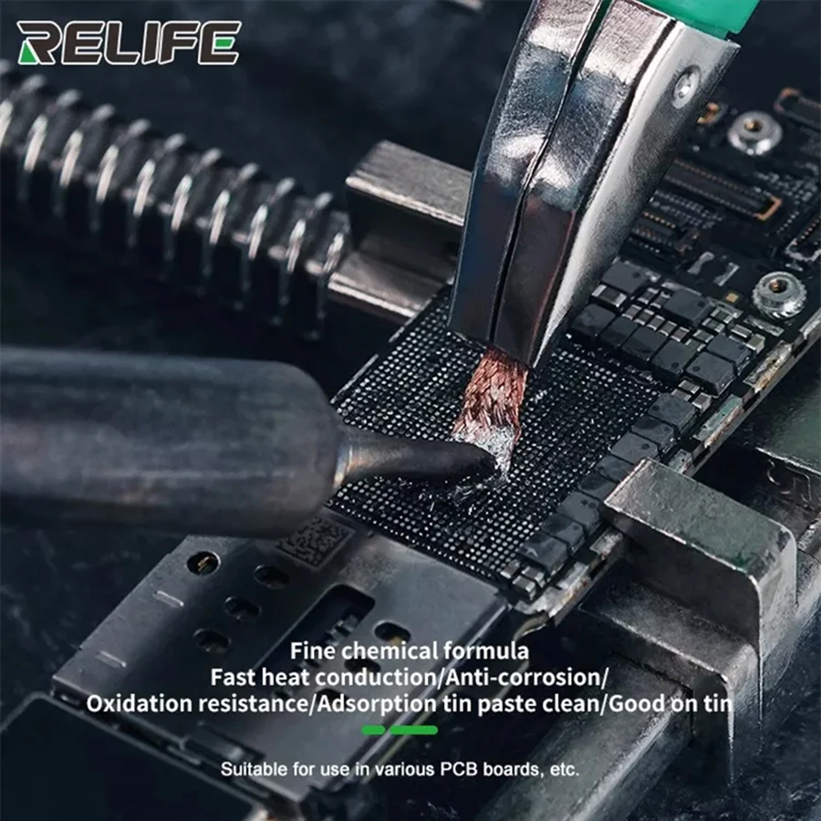 RELIFE Anti-Hot Desoldering Wick BGA Solder Wick Copper Wire Braid Solder Remover 1.5mm 2mm 2.5mm 3mm 3.5mm