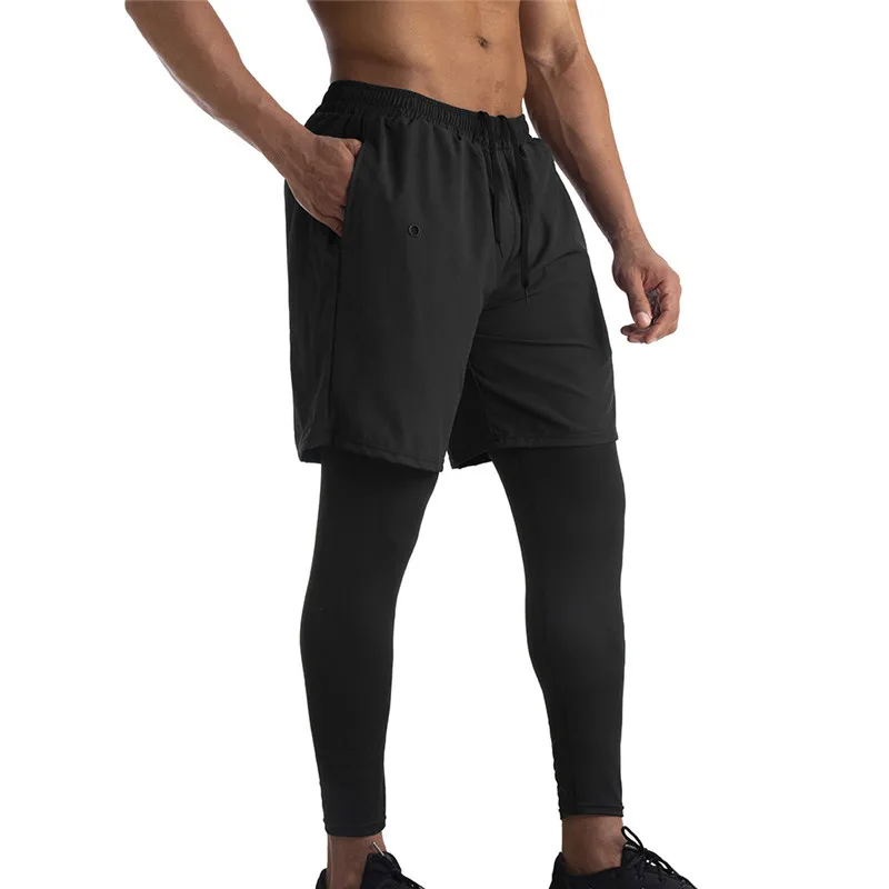 Mens Running Shorts 2 In 1 Sports Shorts Bodybuilding Men Soccer Workout Jogging Short Pants Quick Dry Gym Sport Fitness Shorts