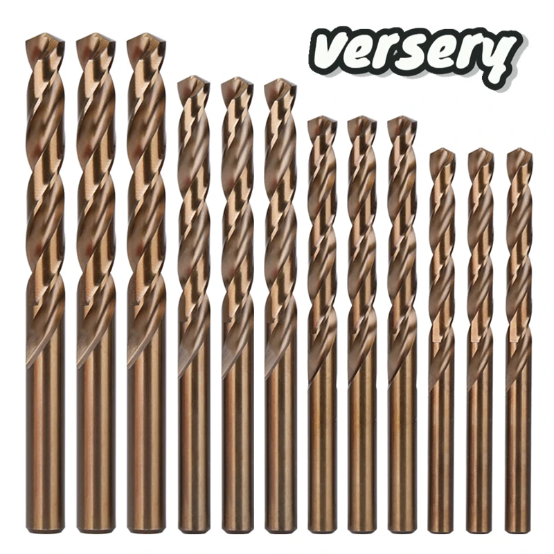 Wiertła kręte HSS M35 3.0-13mm z prostym trzpieniem, otwornice do stali nierdzewnej, aluminium, żelaza, drewna, tworzyw sztucznych i metalu.