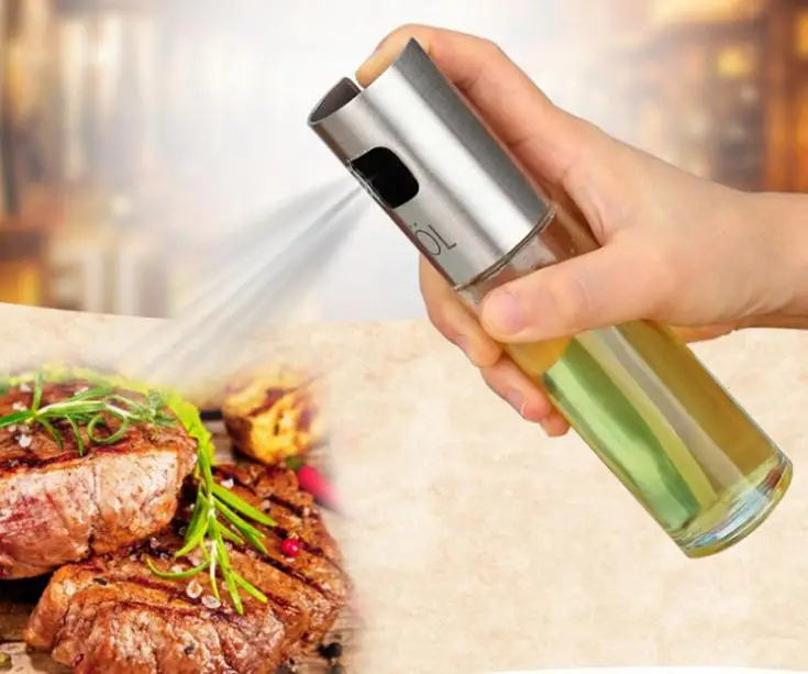 

Stainless Steel Olive Oil Spray Empty Bottle Barbecue Vinegar Sprayer Pot Oil Dispenser for Cooking Salad BBQ Baking SN2733