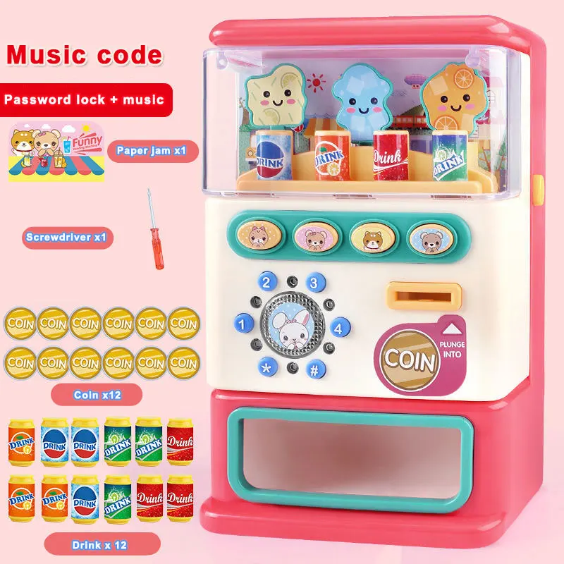 

Kids Simulated Vending Machine Puzzle Drinks Beverage Vending Machine Toy Pretend Beverage Mini Puzzle Game Toys Gifts