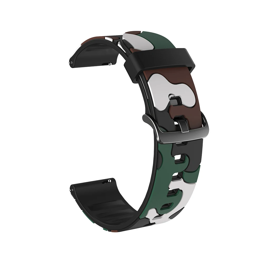 20mm 22mm Camouflage Silicone Strap For Samsung Galaxy Watch 42mm 46mm Active 2 Gear S3 Smart Watch Band for Galaxy Watch 3/4/5