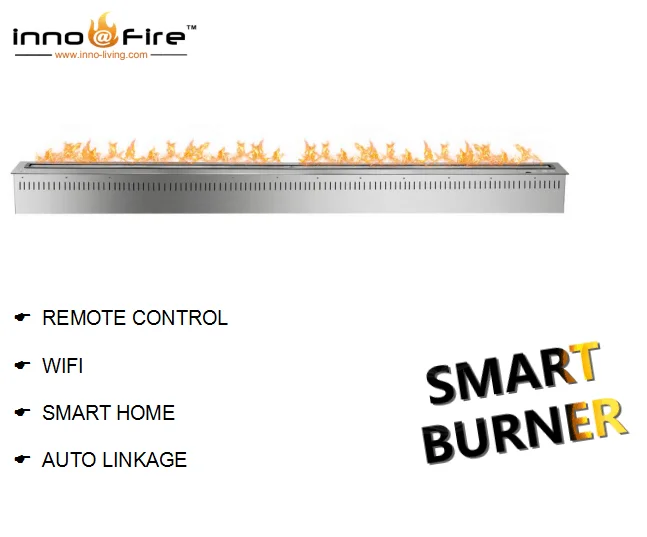 Inno-Fire 72  inch real fire intelligent smart automatic google home bio ethanol fireplace