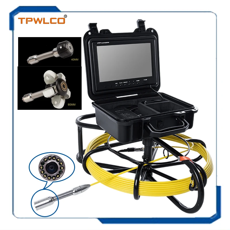 

DVR Recorder 23mm Waterproof Industrial Video Camera With 12pcs White LEDS 20m Cable 9" Screen Pipe Wall Sewer Endoscope System