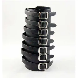 Leather Casual Wide Wristband Simple Metal Punk Style Leather Brecelet Unisex