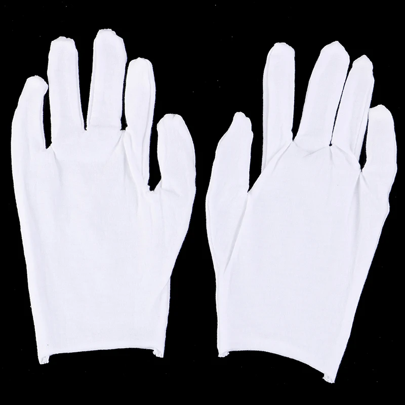 6Pairs White Cotton Inspection Work Gloves Women Men Household Gloves Coin Jewelry Lightweight Gloves Serving/Waiters/drivers