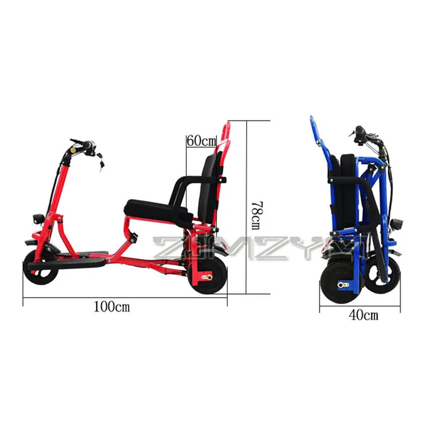 Electric Bike Aluminum Alloy Electric Tricycle Foldable 8 inch 10 inch Electric Bicycle Small Volume Electric Tricycle 48V 350W