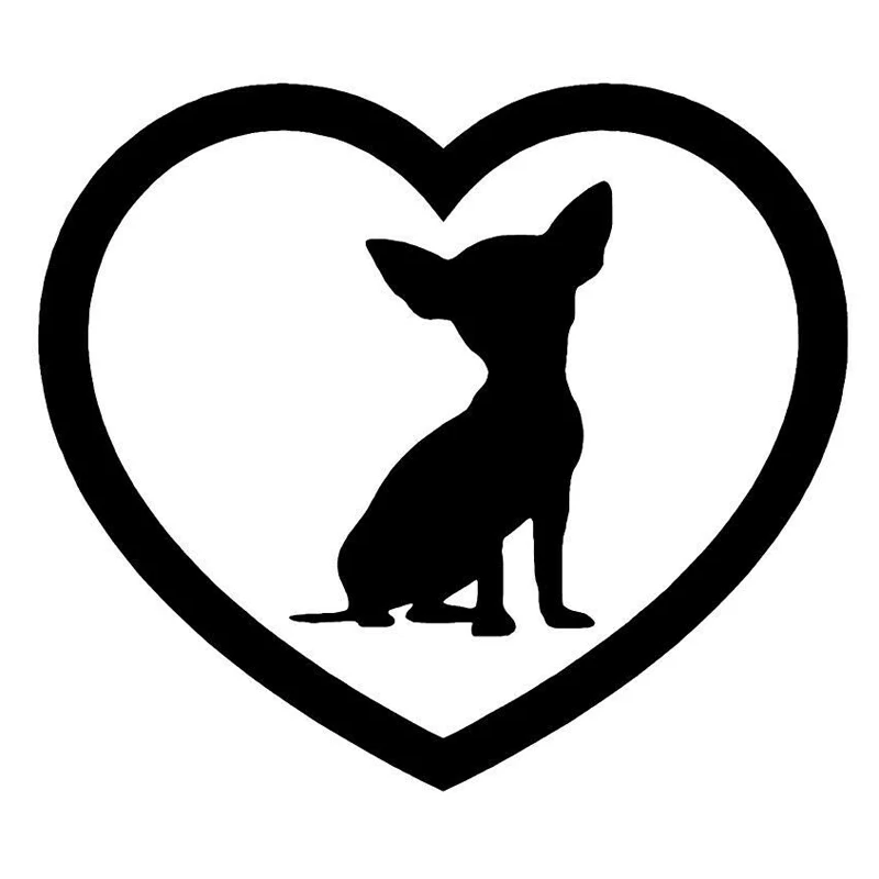 

Chihuahua Heart Vinyl Decal Sticker Dog Breed Puppy Car Window Wall Bumper Laptop Decal Wall Sticker Various Colours & Sizes