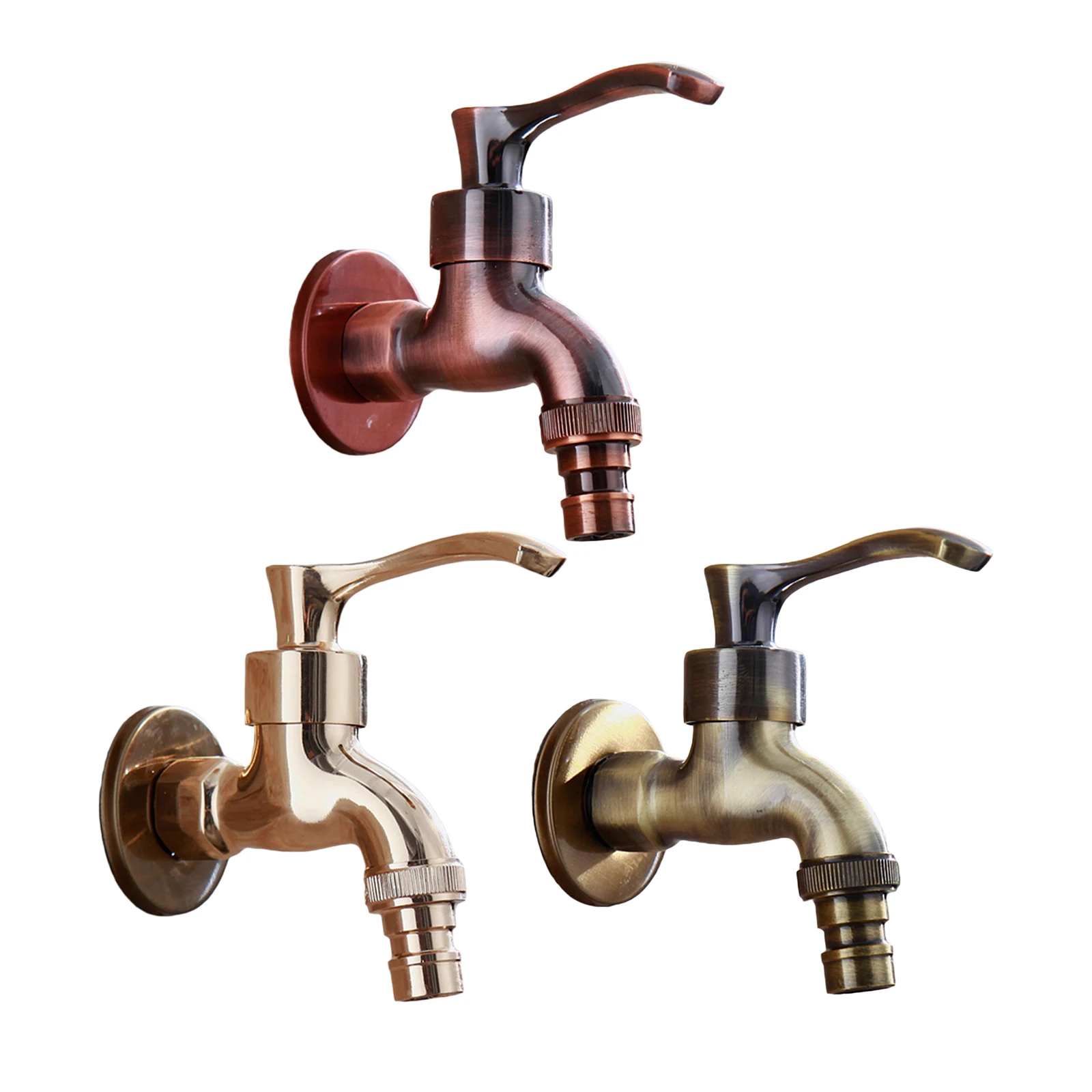 Wall Mount Bibcock Antique Water Tap Decorative Outdoor Garden Faucet Washing Machine Mop Pool WC Taps