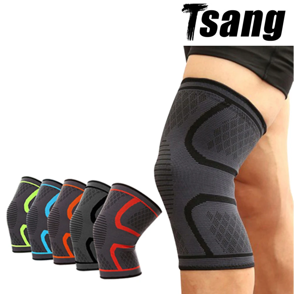 1PCS Elastic Knee Pads Fitness Knee Support Braces Elastic Nylon Sport Compression Knee Pad Sleeve for Basketball Volleyball