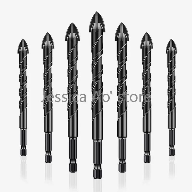 5-12mm 6.35mm Multi-function Hex Shank Twist Drill Bits Hard Metal Four Edge Cross Triangle Bit Drilling Hole Smoothly