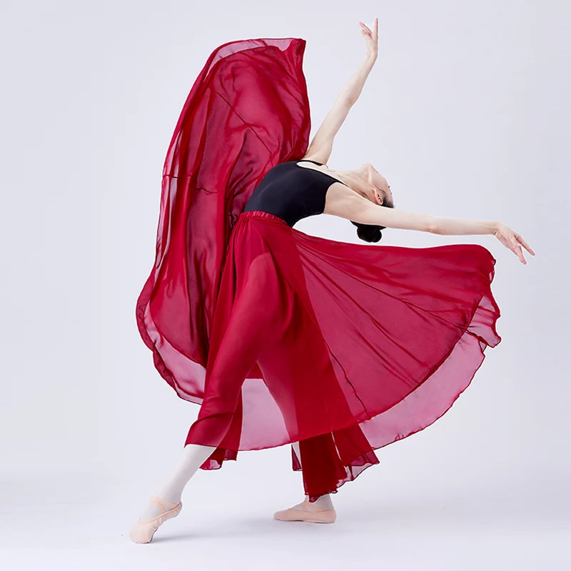 Ballet Skirt Long Women Chiffon Dance Skirt Tutu Ballet Dance Costumes Adult Long Skirt For Dancing