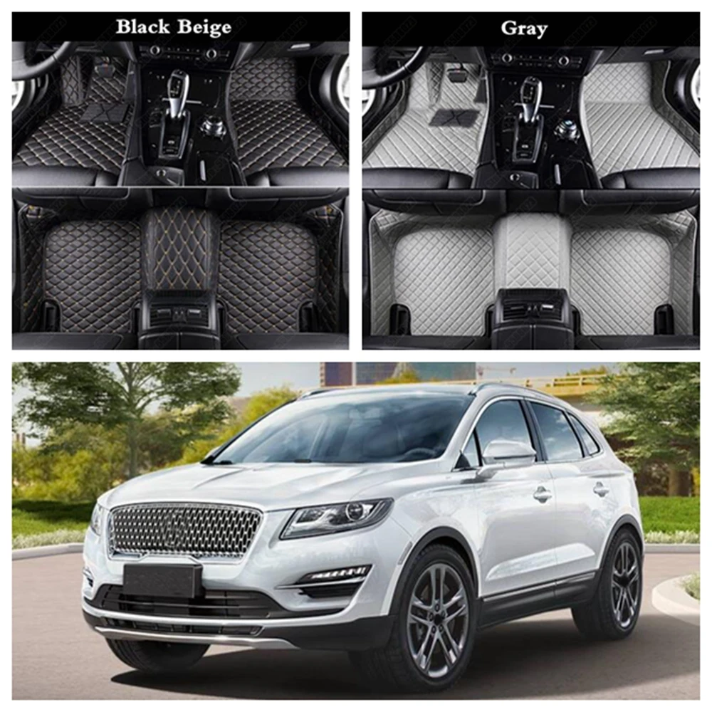 

All Weather Black Car Floor Mats for Lincoln MKT MKS Continental MKC MKX MKZ Leather Custom Cars Foot Rugs Mat Auto Carpet Cover