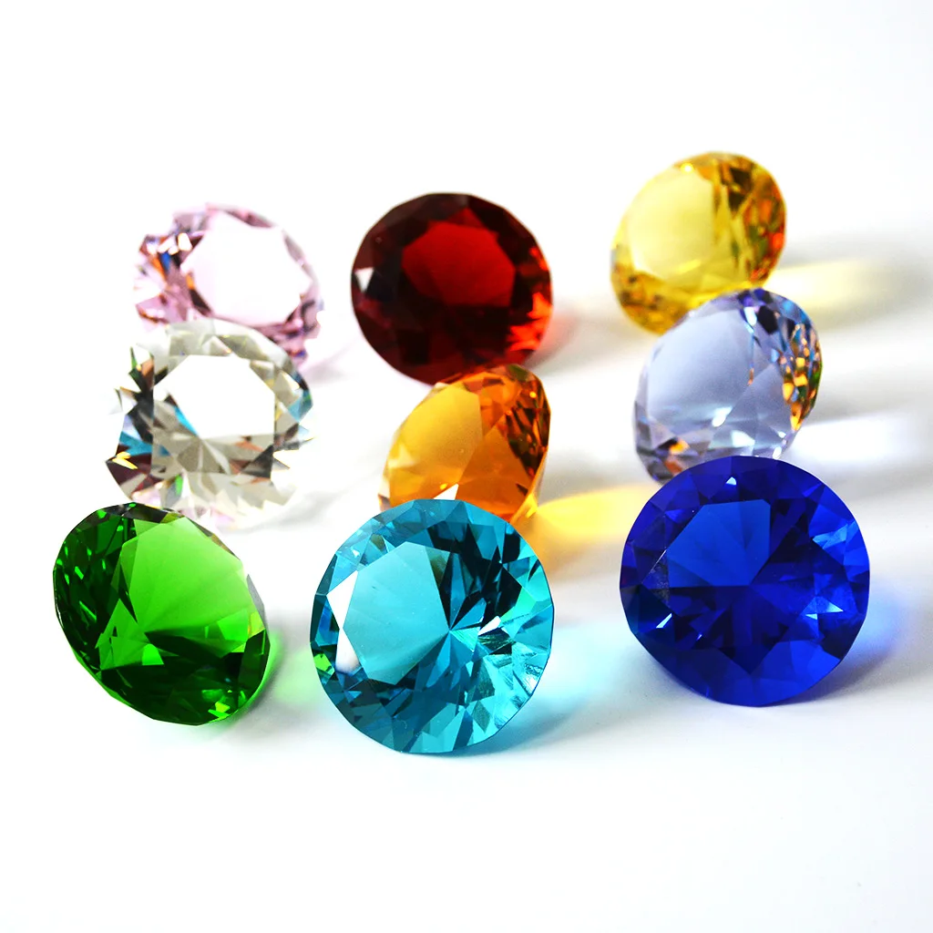 Pisapapeles de cristal brillante de 50MM(2 pulgadas), Gema de cristal de Color, centro de mesa para fiesta, oficina, decoración de boda, favores, regalo