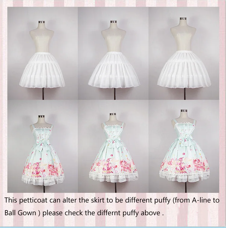 Women's Girl's Lolita Petticoat Bridal Cosplay Party Prom Dress Short Underskirt Tulle Crinolina Puffy Skirt