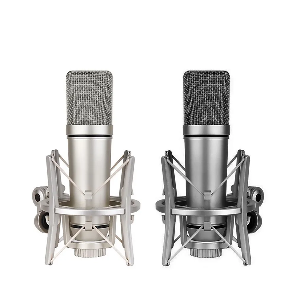 

New 25mm Capsules studio Sound Recording condenser microphone with Microphone Shock Mount For Computer Vocal Gaming Microphone